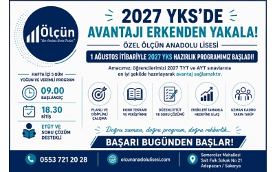 Özel Ölçün Anadolu Lisesi’nde 2027 YKS Hazırlığı İçin Güçlü Başlangıç