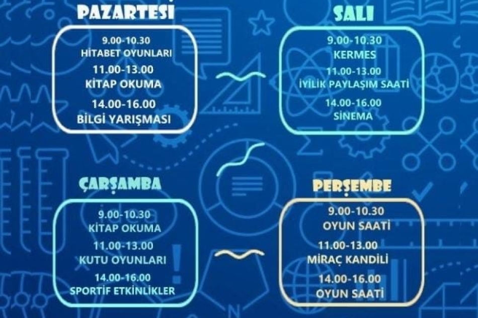 2025 – 2026 Eğitim Öğretim Yılı I. Yarıyıl Sonu Etkinlik Haftası Programı